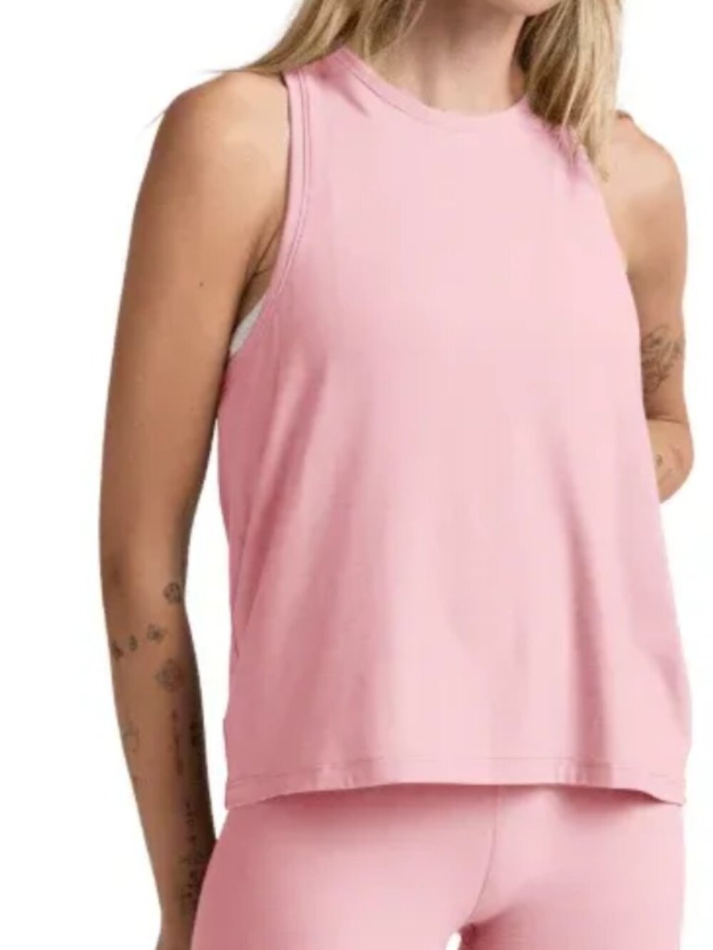 Beyond Yoga Featherweight Rebalance Muscle Tank Top Frosty Pink Heather NWT